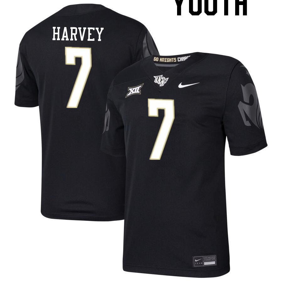 Youth #7 RJ Harvey UCF Knights Big 12 Conference College Football Jerseys Stitched-Black